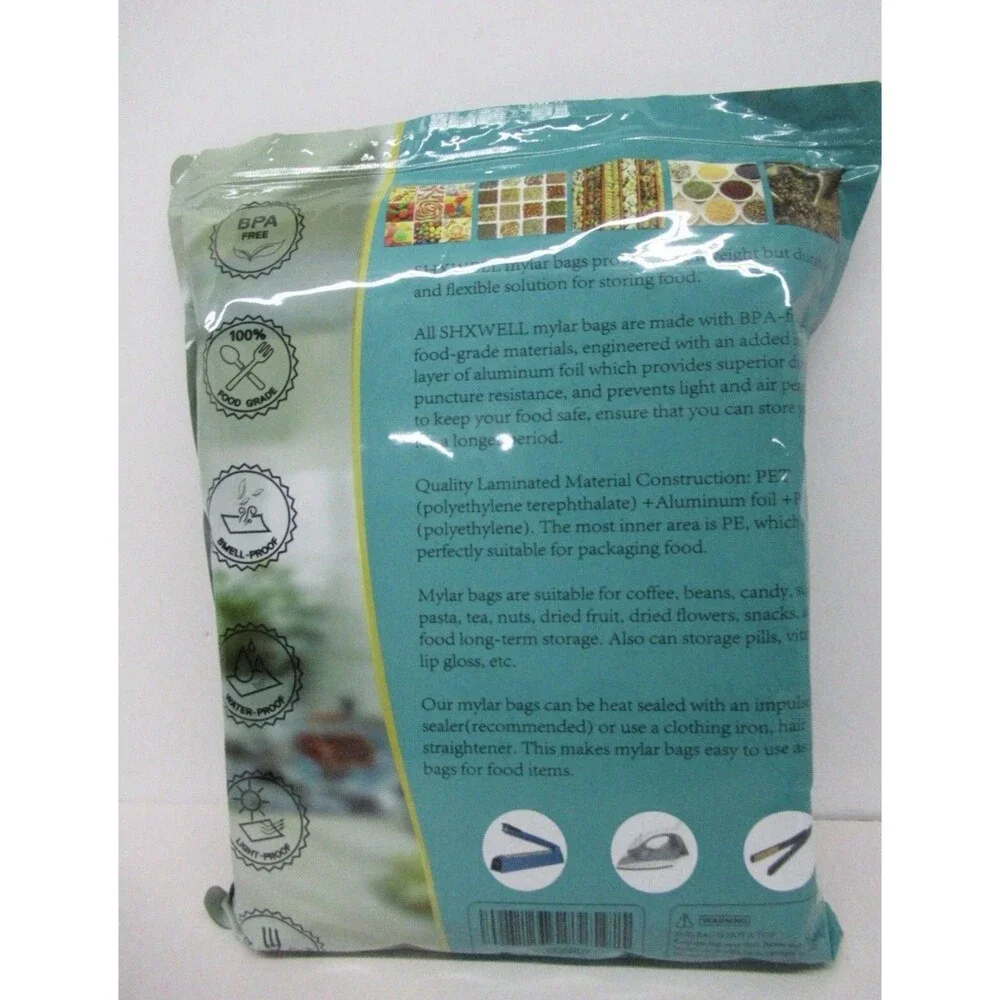SHXWELL  Mylar Bags for Food Storage With Oxygen Absorbers -